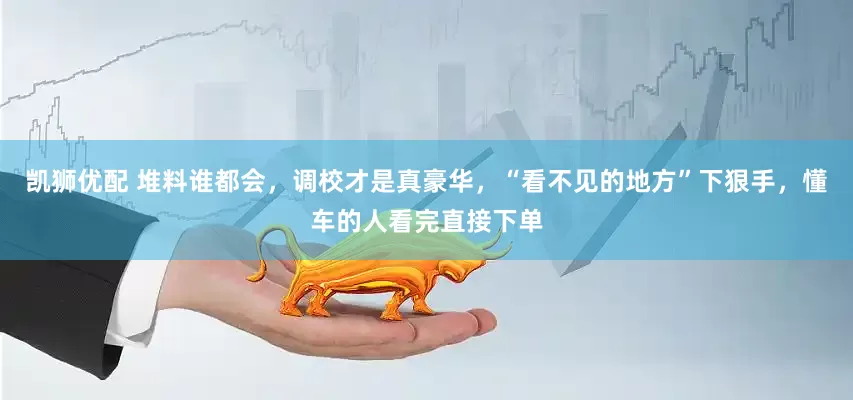 凯狮优配 堆料谁都会，调校才是真豪华，“看不见的地方”下狠手，懂车的人看完直接下单